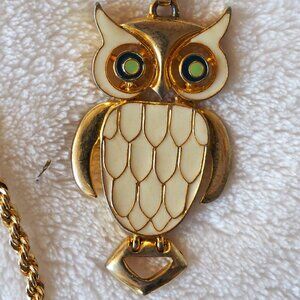 Vintage Accessocraft N.Y.C. Goldtone Necklace with Owl Pendant